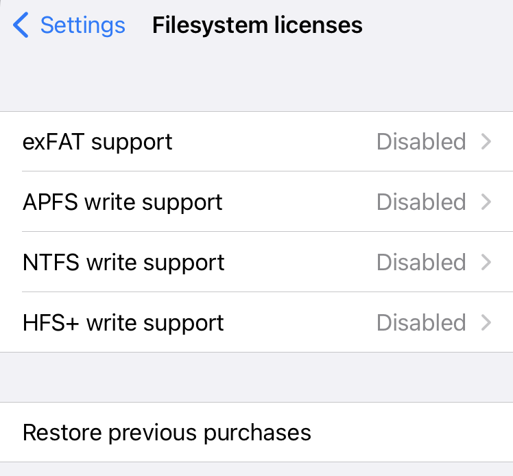 Filesystem licenses