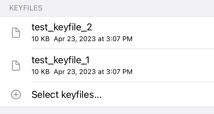 Select keyfiles
