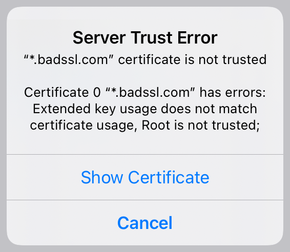 Server Trust Error